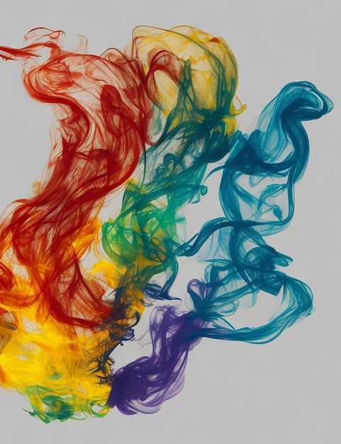 Photo gratuite fond abstrait avec des bouffées de fumée colorées