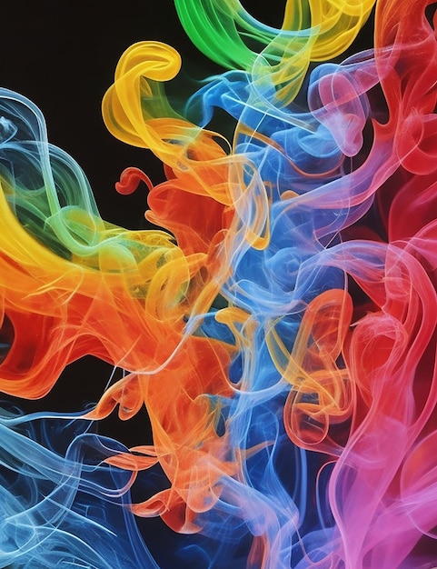 Photo gratuite fond abstrait avec des bouffées de fumée colorées
