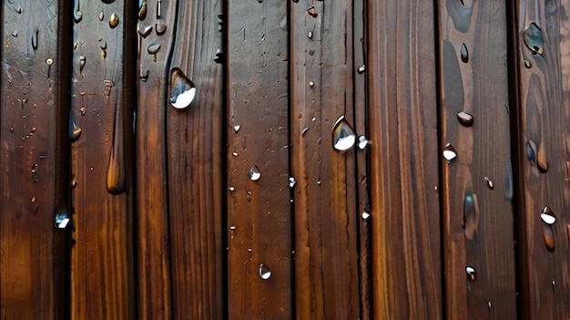 Photo gratuite de fond en bois avec de la pluie