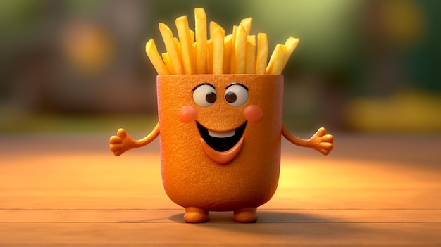 une photo gratuite de frites de dessin animé