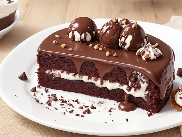 Photo gratuite gâteau au chocolat avec crème de noix et pâte à tartiner au chocolat