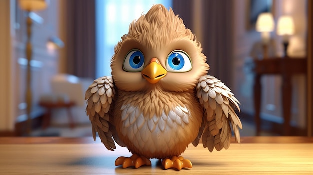 une photo gratuite de hibou rendu 3d