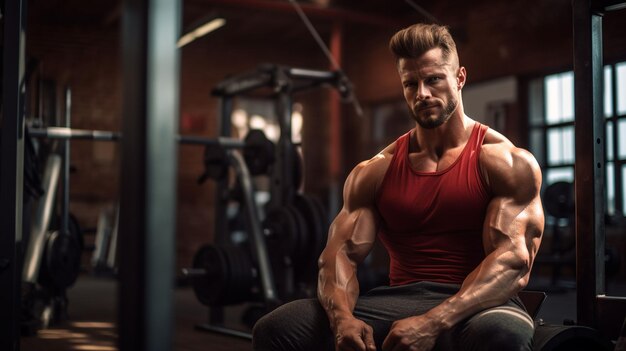 Photo gratuite homme s'entraînant dans la salle de sport locale