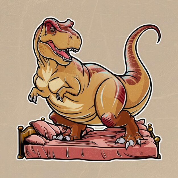 Photo gratuite Une illustration captivante d'un tyrannosaurus rex à buste dans le style des dessins animés