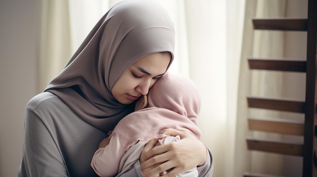 Photo gratuite jeune mère inquiète réconfortant son bébé qui pleure