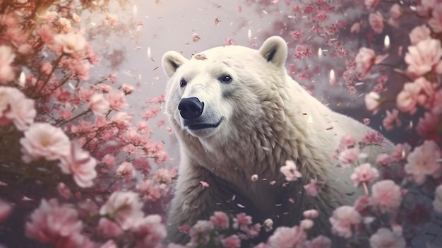 une photo gratuite d'ours blanc en rendu 3d