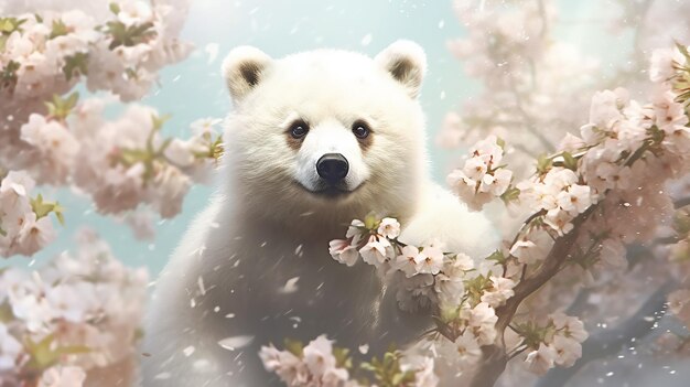 une photo gratuite d'ours blanc en rendu 3d