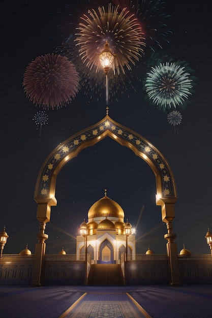 Photo gratuite photo gratuite Ramadan Kareem Eid Mubarak lampe élégante royale