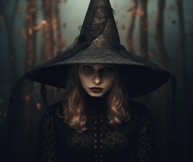Photo gratuite de la sorcière masquée illustrée dans le style sombre