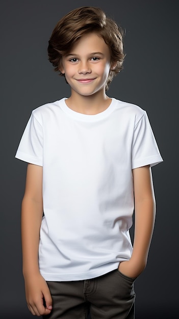 Photo gratuite t-shirt basique blanc pour garçons