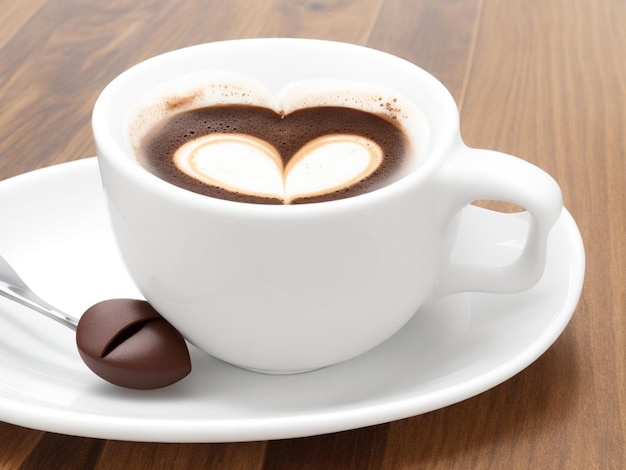 Photo gratuite tasse de café avec un coeur dessiné