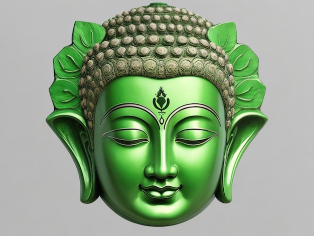 Photo gratuite Tête de bouddha verte IA générative