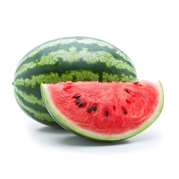 Photo gratuite de tranches de pastèque sur fond blanc