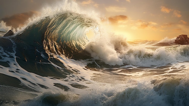 une photo gratuite de vagues de l'océan