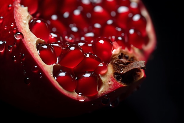 Photo de la grenade en gros plan avec la photographie macro