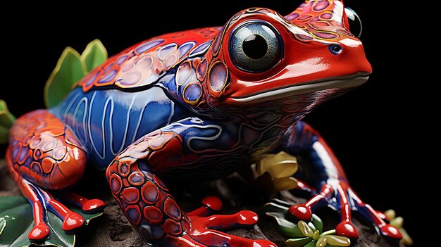 Photo une photo de grenouille en 3d en gros plan