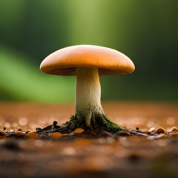 Photo en gros plan d'un champignon sur un arbre généré par ai