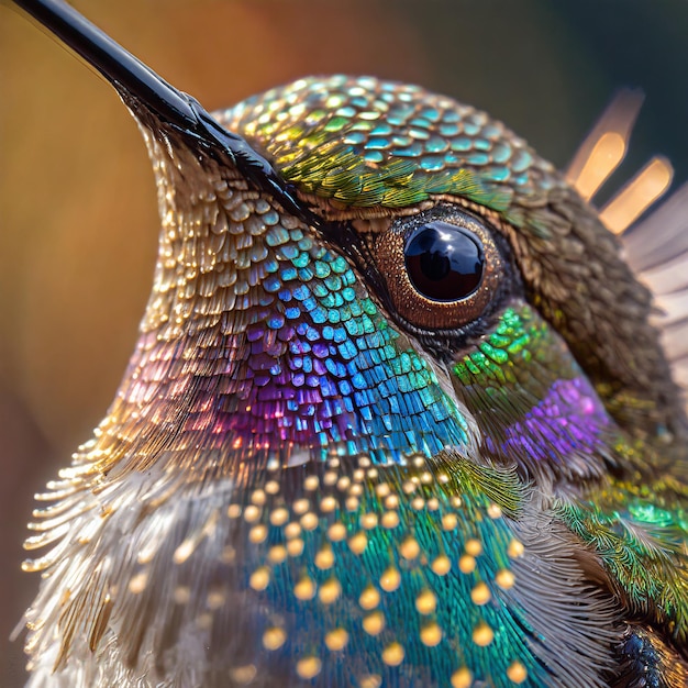 Une photo en gros plan d'un colibri