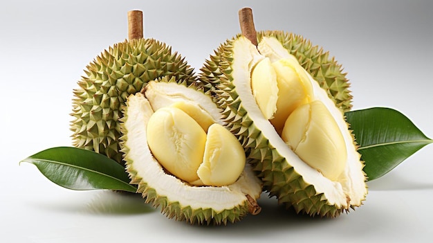 photo en gros plan du fruit durian sur un arrière-plan isolé