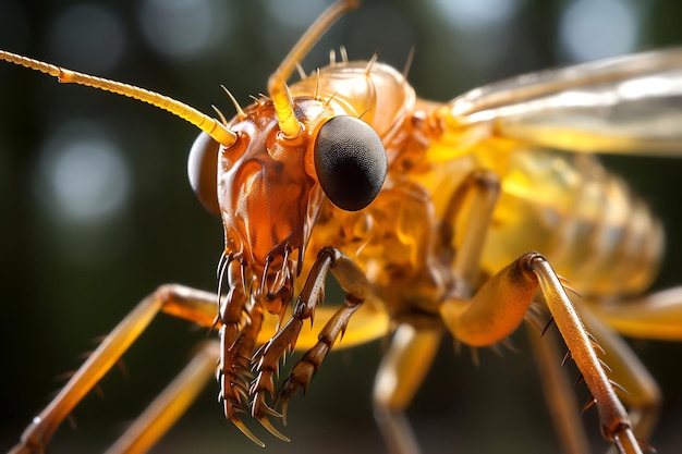 Une photo en gros plan d'un moustique sur la peau Macro Photogr