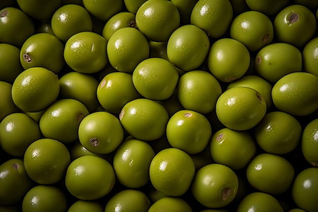 Photo photo d'un gros plan d'olives vertes remplies