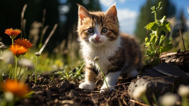 Photo en gros plan d'un portrait de chat mignon