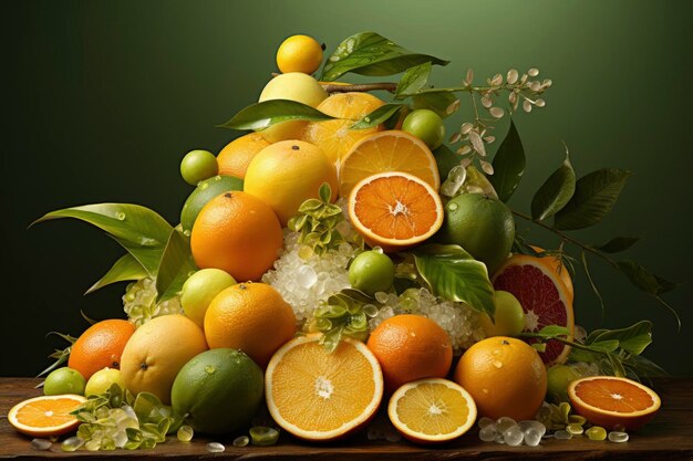 Photo d'un groupe de composition de fruits différents