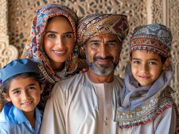 Photo photo de groupe de la famille islamique