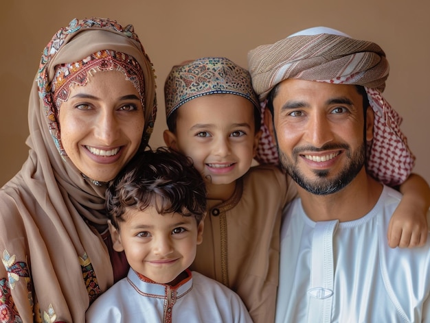 Photo photo de groupe de la famille islamique