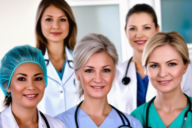 photo de groupe de femmes médecins.