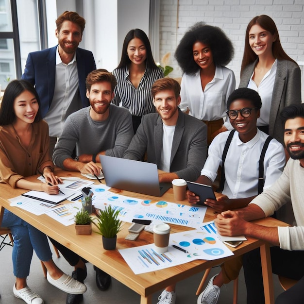 photo d'un groupe de personnes diverses ayant une réunion d'affaires