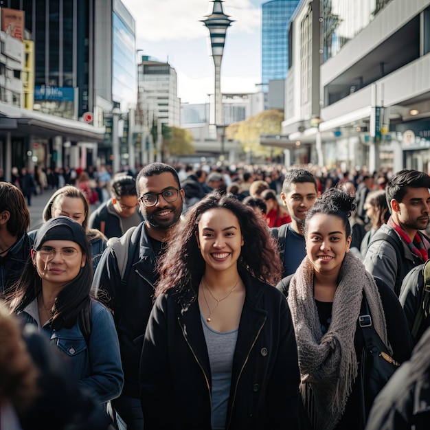 Une photo des habitants d'Auckland