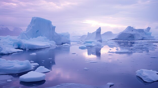 Photo une photo d'un habitat de glace antarctique des icebergs