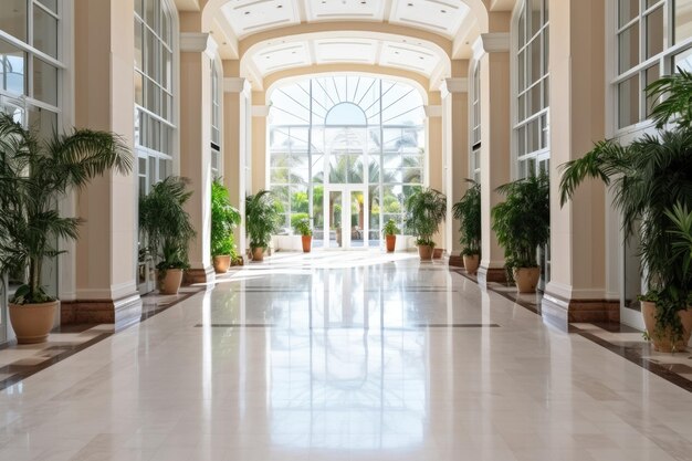 photo d'un hall d'accueil vide à l'intérieur de l'hôtel Photographie générée par l'IA