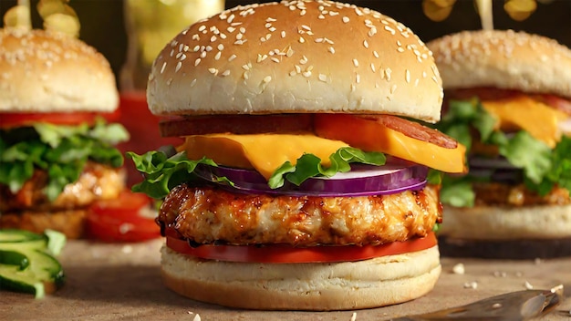 Photo de hamburger au poulet