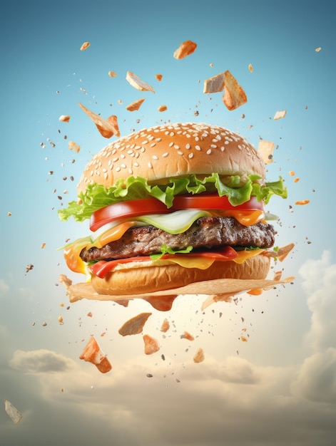 Une photo de hamburger