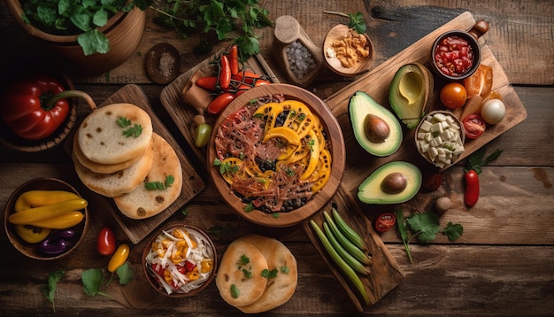 Photo une photo de haut en bas d'une délicieuse cuisine colombienne arepa artisanale