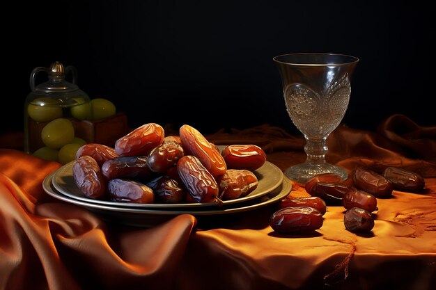 Photo de haute qualité des dates sur la table