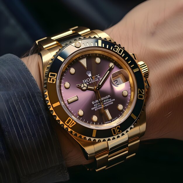 Photo photo haute résolution avec une montre rolex classique