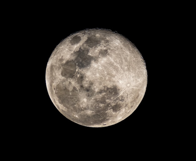 Photo photo haute résolution de la pleine lune du télescope