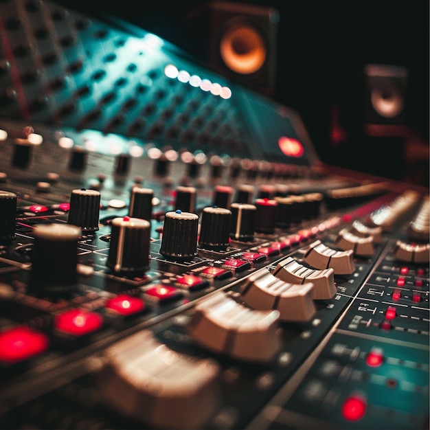 photo hd d'une session de console de mixage dans un studio d'enregistrement