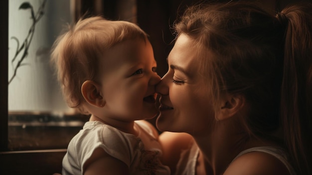 photo de l'heureuse mère et enfant