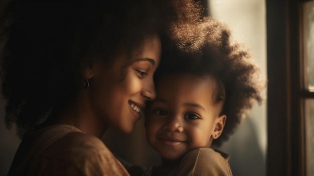 photo de l'heureuse mère et enfant