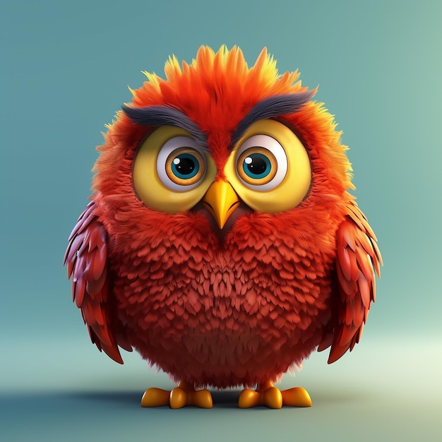 photo de hibou rendu 3d