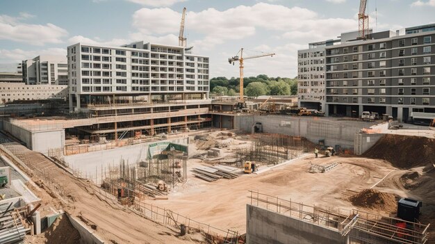 Une photo d'histoires réussies sur un chantier de construction