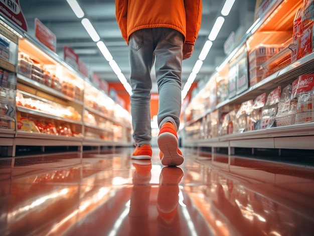 Photo d'un homme dans un supermarché