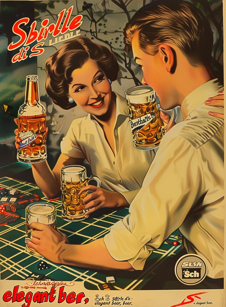 Photo une photo d'un homme et d'une femme tenant des verres de bière