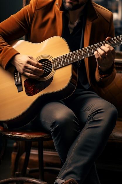 Photo d'un homme jouant de la guitare