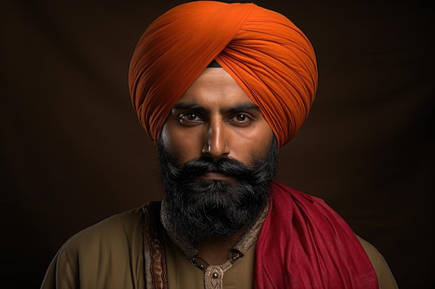 Photo photo d'hommes punjabi portant le turban traditionnel