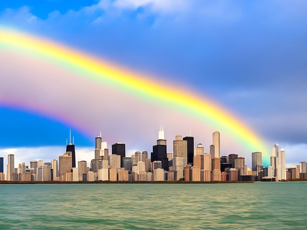 Une photo de l'horizon de Chicago